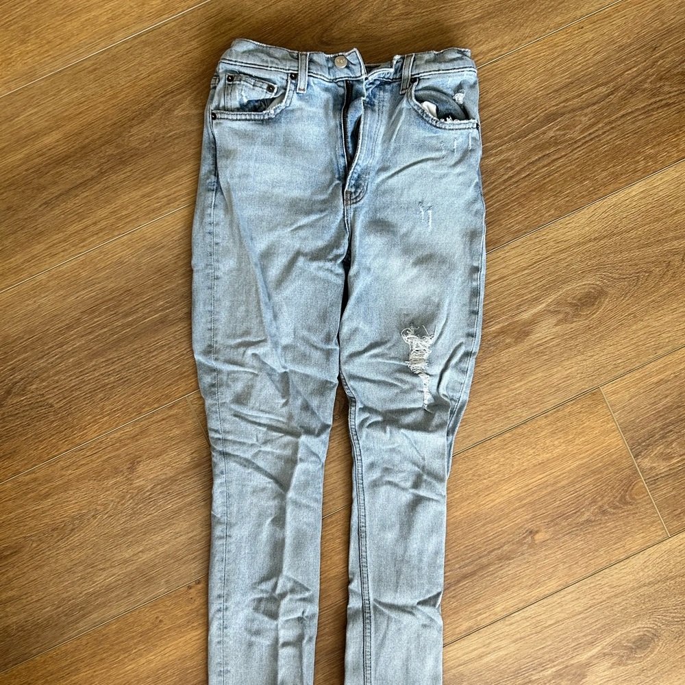 Light Blue Distressed Skinny Jeans